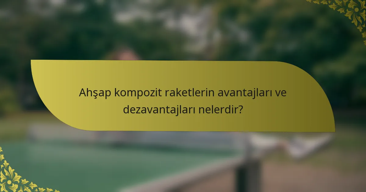 Ahşap kompozit raketlerin avantajları ve dezavantajları nelerdir?