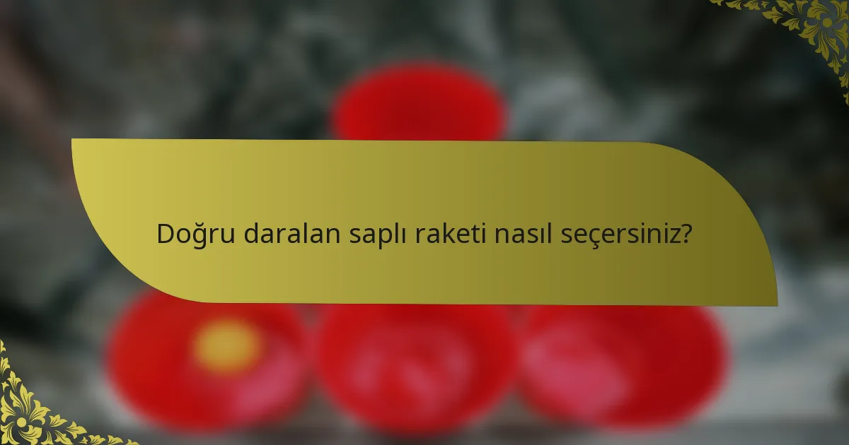 Doğru daralan saplı raketi nasıl seçersiniz?