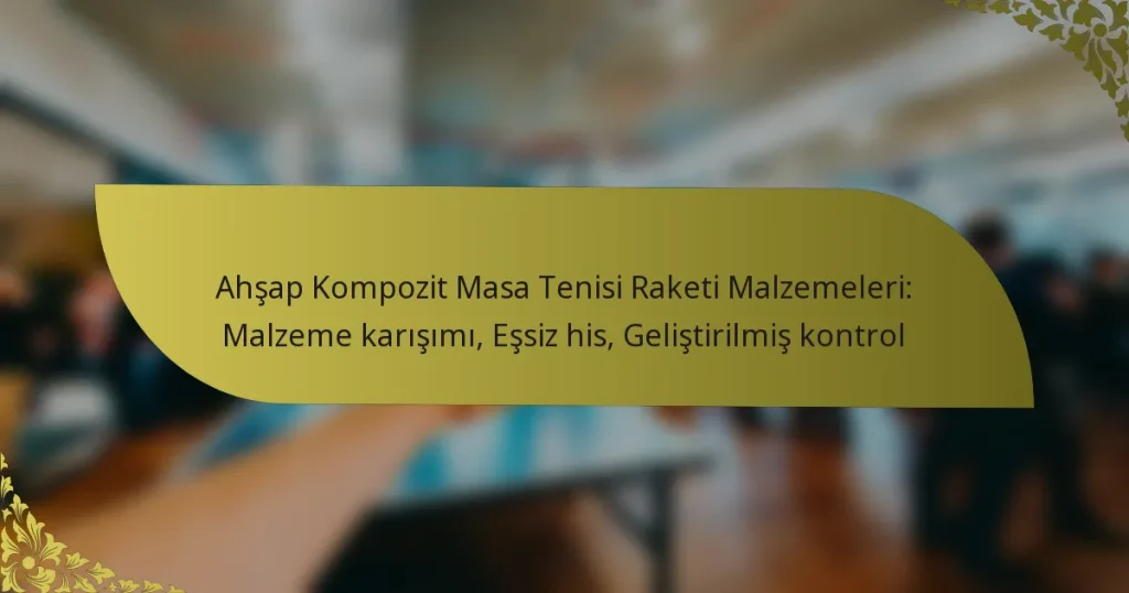 Ahşap Kompozit Masa Tenisi Raketi Malzemeleri: Malzeme karışımı, Eşsiz his, Geliştirilmiş kontrol