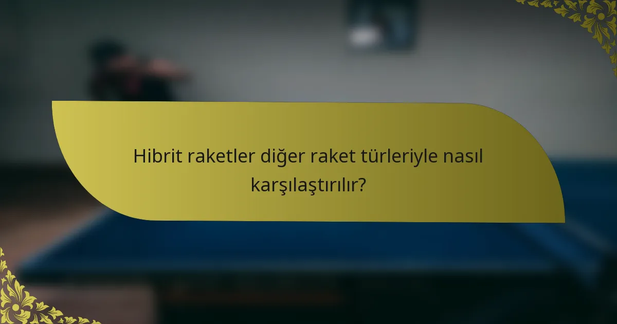 Hibrit raketler diğer raket türleriyle nasıl karşılaştırılır?